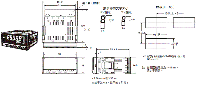 K3HB-X 外觀尺寸 1 K3HB-X_Dim