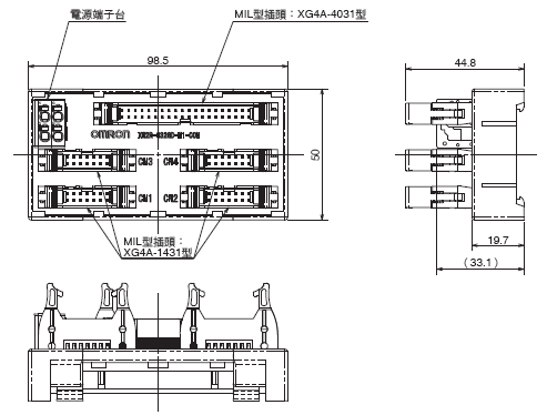 XW2R （PLC連接型） 外觀尺寸 31 