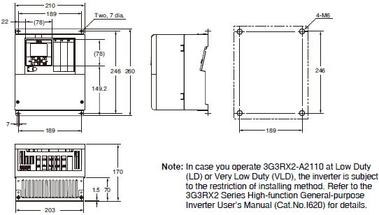 3G3RX2 外觀尺寸 3 