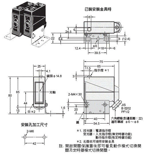 E3JM 外觀尺寸 3 